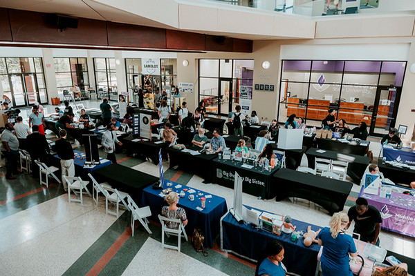 birds eye view of student expo
